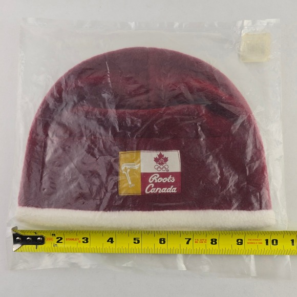 NWT Roots Canada 2010 Olympics Podium Collection Polar Fleece Tuque Maroon OS - Picture 5 of 6
